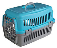Переноска Animall CNR-102 для кошек и собак до 12 кг с пластиковой дверью 48.5х32.5х32.5 см серо-голубой