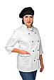 Жіночий кухарський кітель білий з чорним кантом форма для кухаря 42-60 р, фото 4
