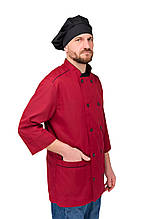 Кітель для кухні чоловічий бордовий форма для кухаря 44-60 р
