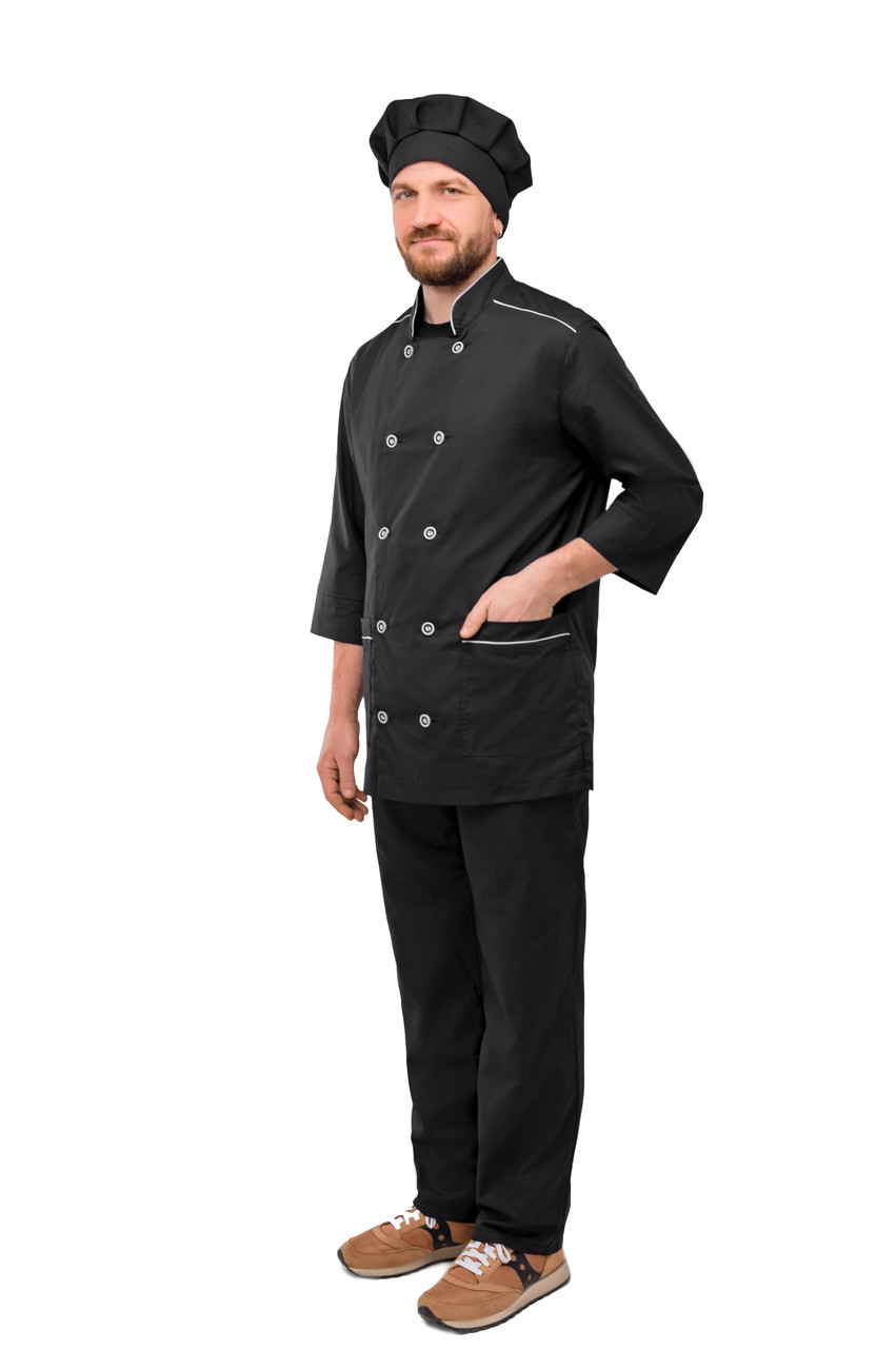 Чорний кухарський костюм мужской форма для повара 44-60 р