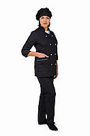 Кухарський одяг жіночий чорний форма для кухаря 42-60 р