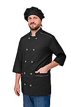 Сучасний кухарський кітель чоловічий чорний форма для кухаря 44-60 р