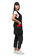 Уніформа продавця - фартухи і козирки з габардину чорно червоний універсального розміру, фото 4