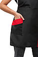 Уніформа продавця - фартухи і козирки з габардину чорно червоний універсального розміру, фото 9