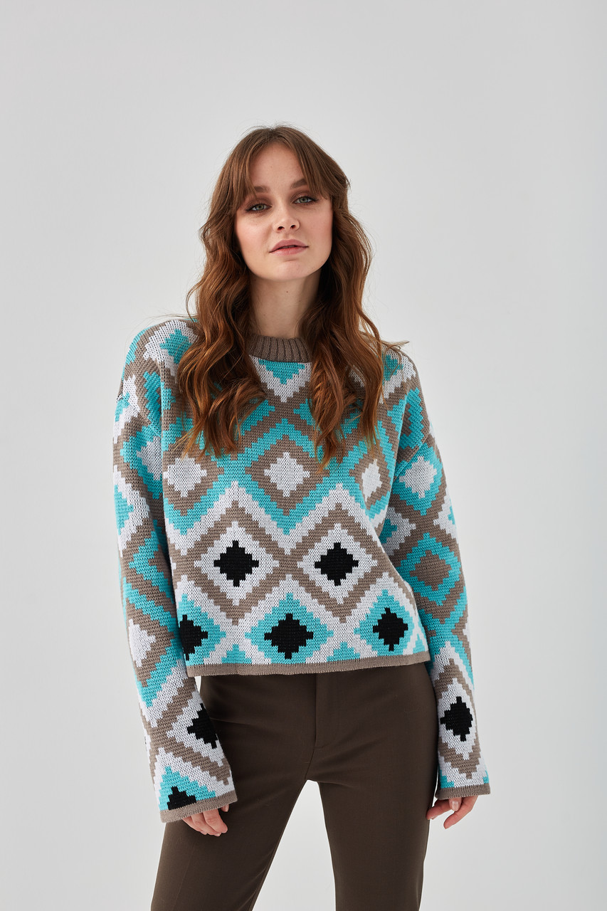 В'язаний джемпер "Лайт" (м'ята, капучіно, білий, чорний)