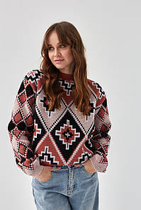 В'язаний джемпер "Бренді" (терракот, пудра, чорний, білий)