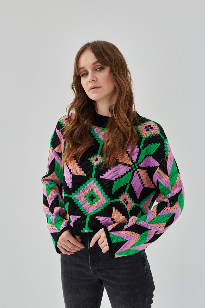 В'язаний джемпер "Еліс" (чорний, лавандовий, лососевий, зелений)