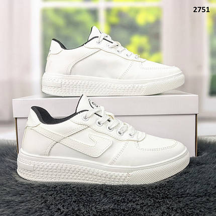 Кросівки кеди жіночі білі еко-шкіра Broman Україна, фото 1