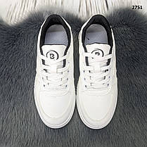 Кросівки кеди жіночі білі еко-шкіра Broman Україна, фото 4