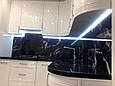 Склопанель для кухні Фартух Чорний мармур, фото 2