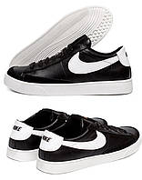 Мужские кожаные кроссовки Nike (Найк) Air Max Black, мужские туфли, кеды черные повседневные. Мужская обувь