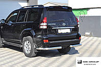 Защита заднего бампера ( нержавеющая труба - уголки ) Toyota Prado 120 ( 2002-2009 )