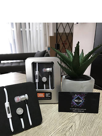 Навушники JBL E18 вакуумні з мікрофоном Метал, білі, фото 2