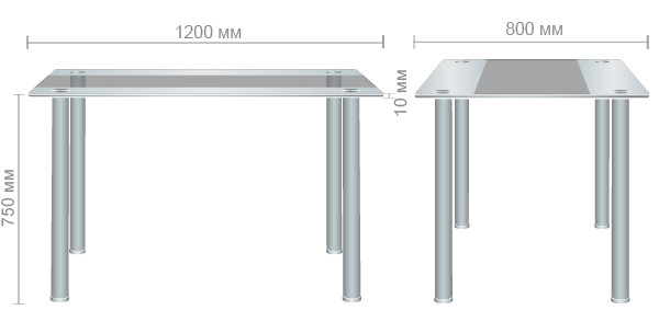 Стол обеденный Аттика каркас черный столешница стекло полоса Антрацит 1200*800 мм (AMF-ТМ) - фото 9 - id-p1314958678