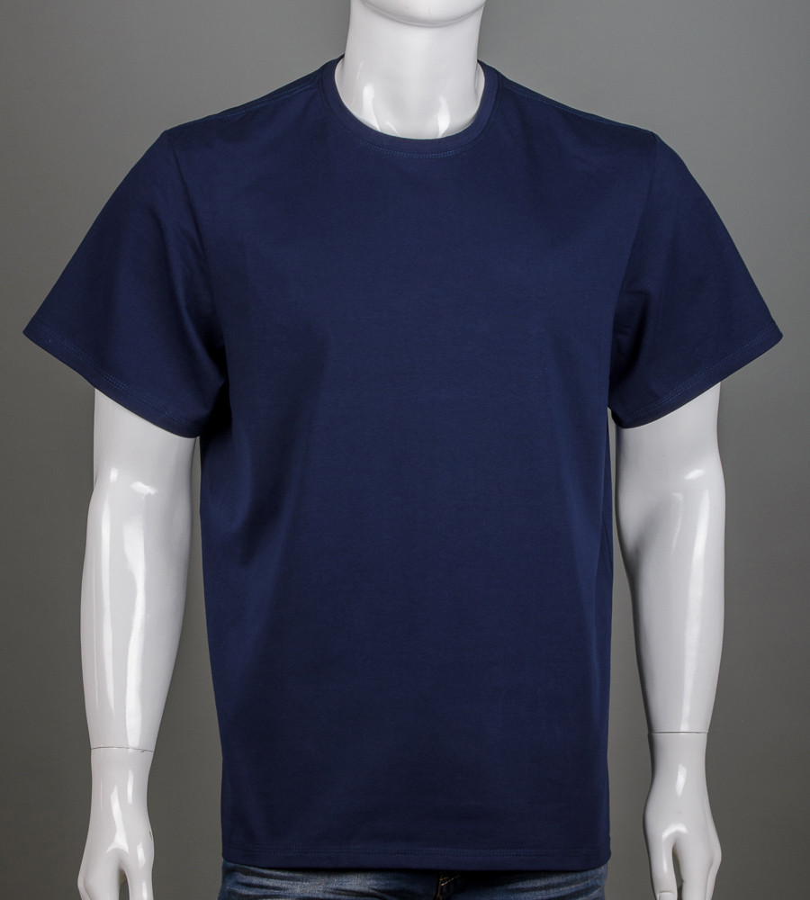 Футболка батал Однотонна Темно-синій 2300б, 4XL (1шт)