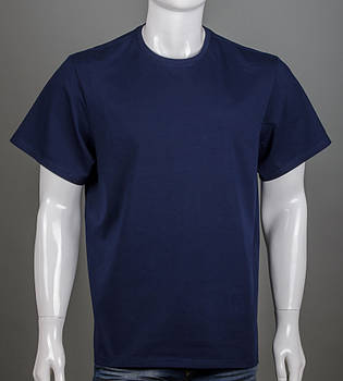 Футболка батал Однотонна Темно-синій 2300б, 3XL (1шт)