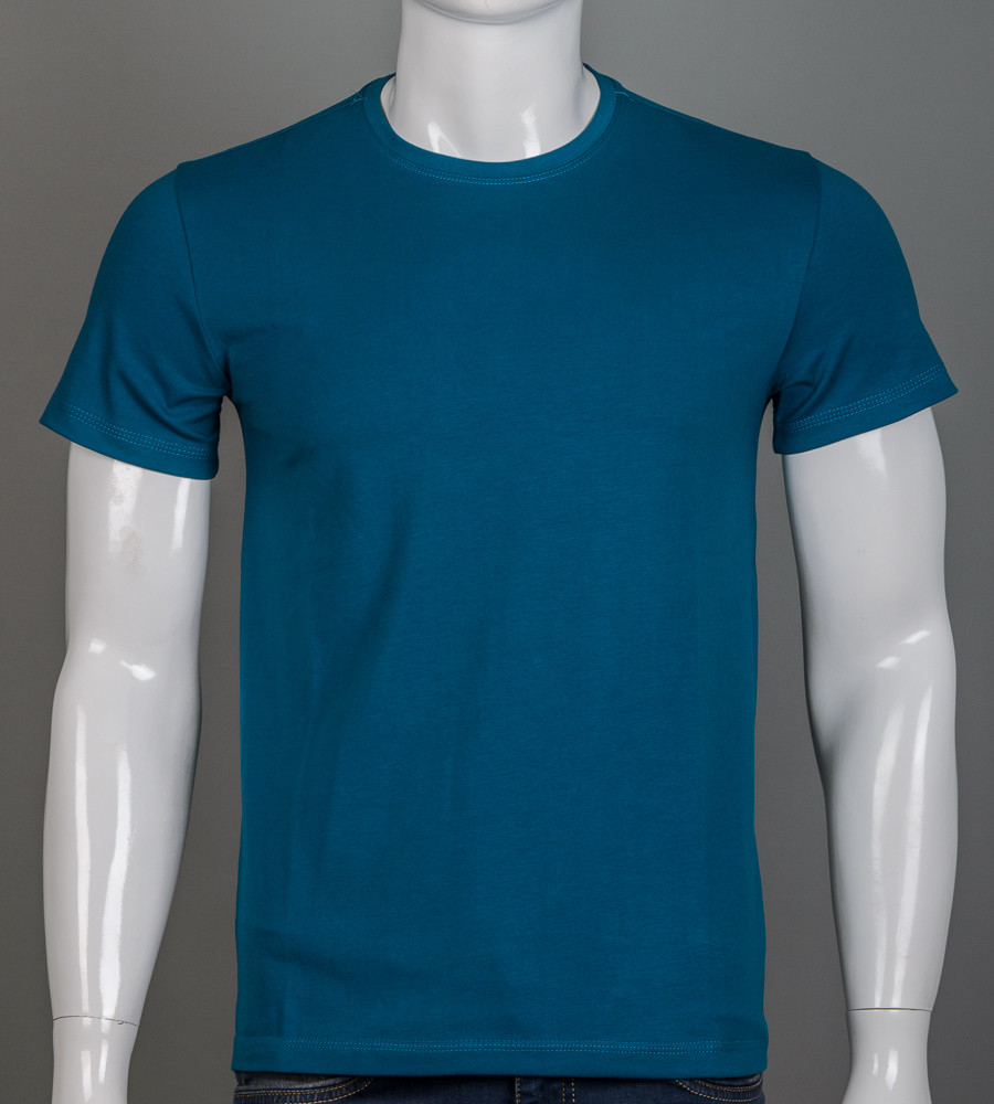Футболка чоловіча Однотонна 2300м (Уп.4шт M-XXL), Петроль, фото 1