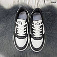 Кросівки кеди жіночі чорно-білі еко-шкіра Broman Україна, фото 8