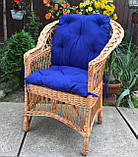 Крісло "Звичайне" з синьою подушкою, фото 2