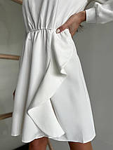 Вільний сукня з спідницею кльош довгий рукав з креп костюмки розміри норма, фото 2