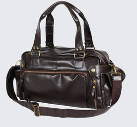 Шкіряна чоловіча сумка Екошкіра Коричневий(BRT)