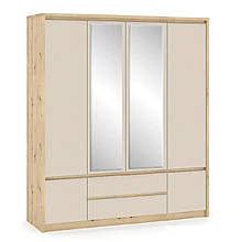 Шафа (шкаф) в спальню з ДСП Домініка 4Д2Ш Дуб Артісан/Шампань Мебель Сервіс