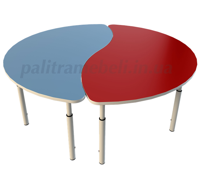 Комплект из двух полукруглых детских столов "Волна"