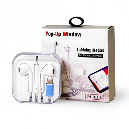 Навушники Apple Earphones JH-103C Lightning C мікрофоном Bluetooth для IPhone 7/8/X/Xs/Xr/11/11 PRO MAX, фото 2