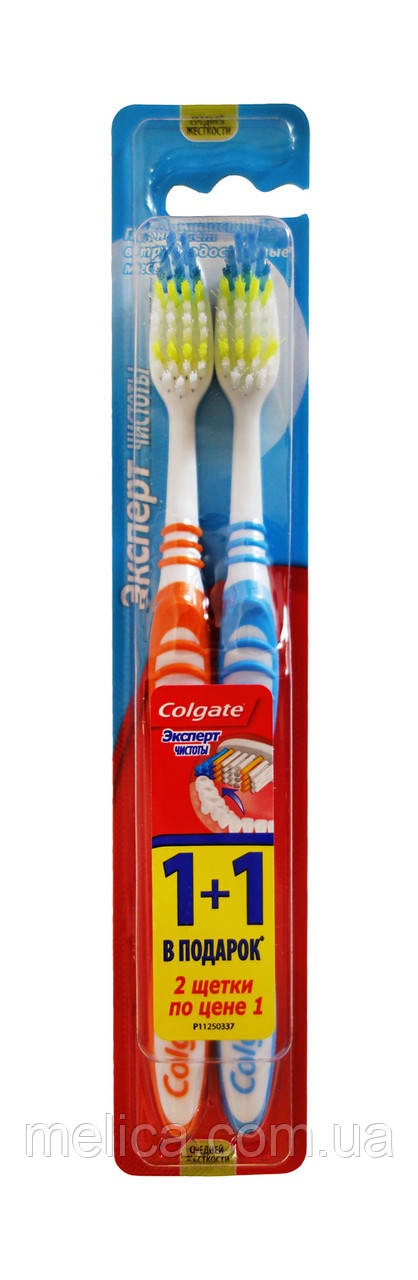 Зубные щетки Colgate Эксперт чистоты 1+1 средней жесткости - фото 1 - id-p255067546
