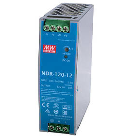 Блок живлення MEAN WELL NDR-120-12 10A 12V DC 120W на DIN-рейку (вхід 90~264V AC / 127~370V DC)