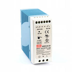 Блок живлення MEAN WELL MDR-60-24 2,5A 24V DC 60W на DIN-рейку (вхід 90~264V AC / 127~370V DC)