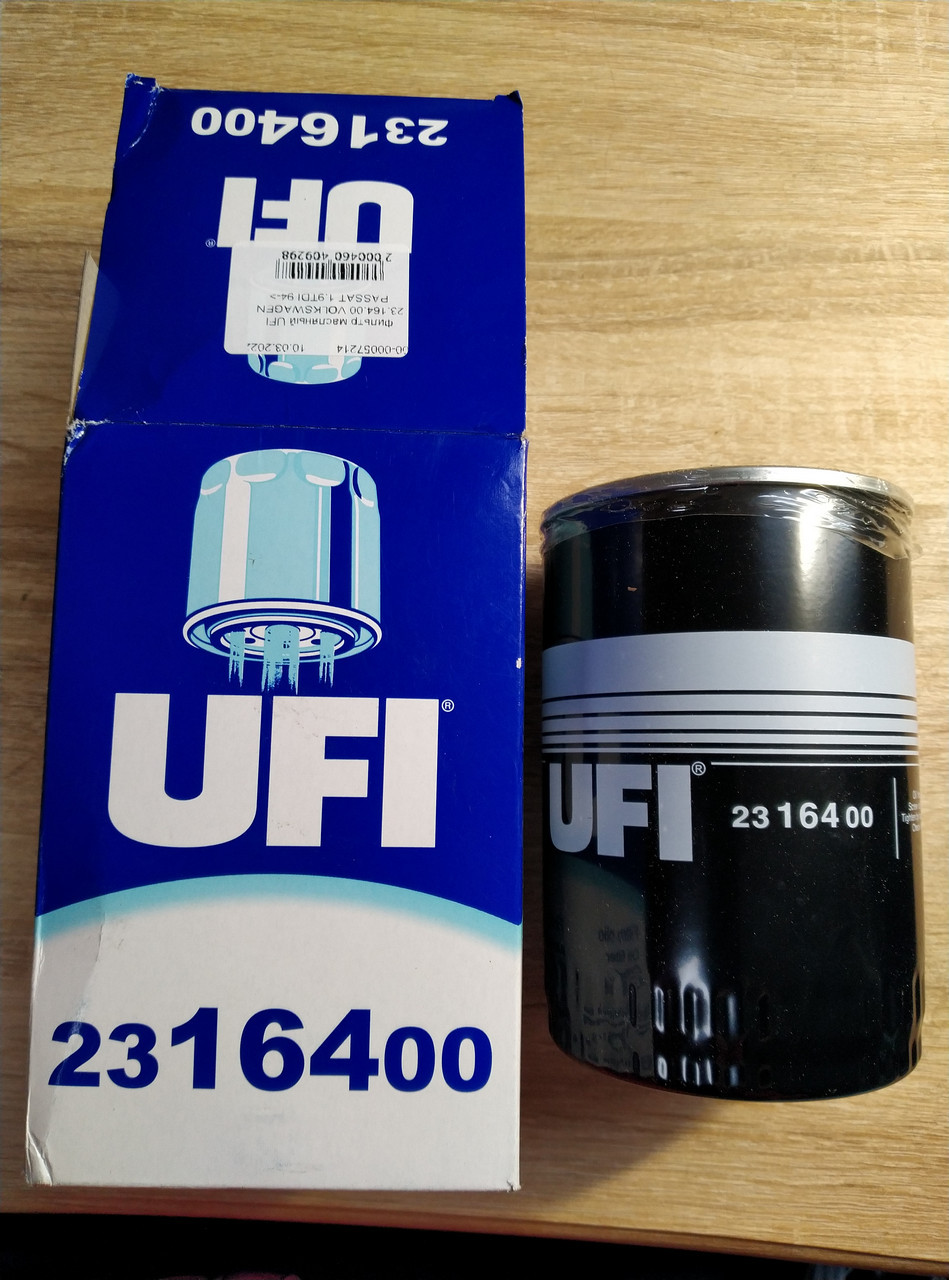 Фільтр оливний UFI 23.164.00 VOLKSWAGEN PASSAT 1.9TDI 94 ->