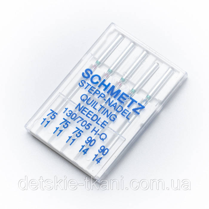 Набір голок для побутових швейних машин SCHMETZ Quilting 130/705 H-Q №75(3 шт), №90(2 шт)