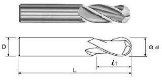 Фреза кінцева радіусна твердосплавна Ф 10,0 10,0 z=3 90/14 R1 H10F