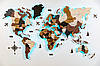 Дерев'яна карта світу на стіну CraftBoxUA з підсвічуванням, фото 5