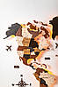 Дерев'яна карта світу на стіну CraftBoxUA з підсвічуванням, фото 7