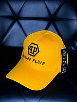 Желтая яркая кепка Philipp Plein, кепка филипп плейн