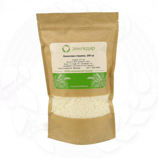 Кокосова стружка натуральна в пакеті, фото 1