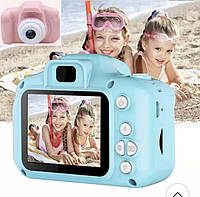 Детская фотокамера, первый фотоаппарат для ребенка, цвет голубой, без карты памяти