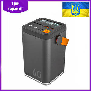 Повербанк 60000мАч power bank туристичний 6 портів Швидка зарядка quick charge Ліхтарик BIO