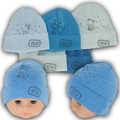 Однослойная шапка трикотажная для новорожденных с отворотом детская Однослойная шапка трикотажная для новорожденных с отворотом детская