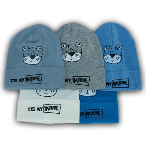 Однослойная шапка трикотажная с отворотом детская Однослойная шапка трикотажная с отворотом детская