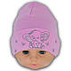 ОПТ одношарова шапка трикотажна для новонароджених з відворотом дитячої, р. 38-40 (5шт/набір), фото 2