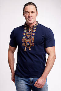 Модна чоловіча футболка з вишивкою «Оберіг з коричневим» 3XL