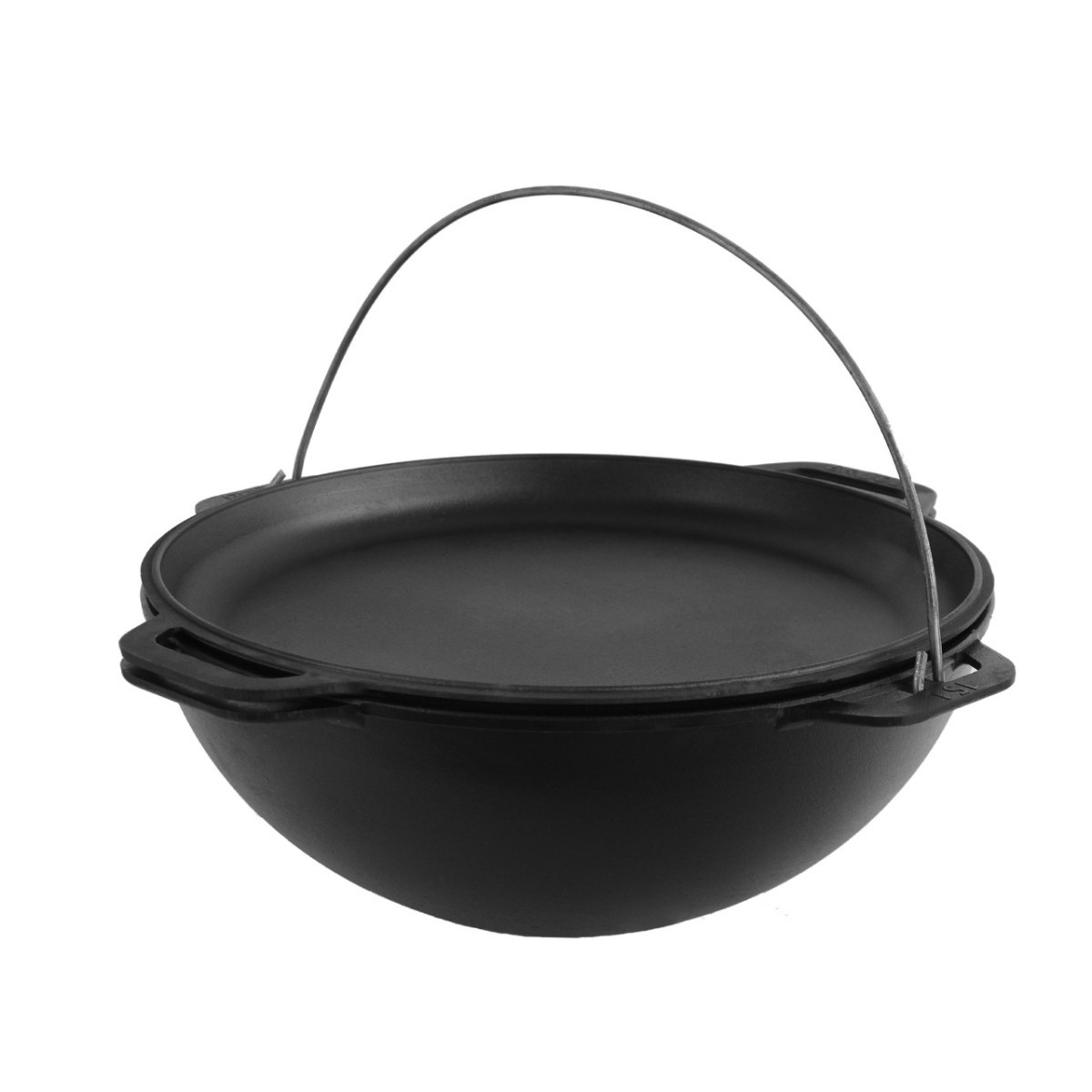 Казан чавунний азіатський з кришкою-сковородою Brizoll KA-08-3 8 л 36 см ID 4184218