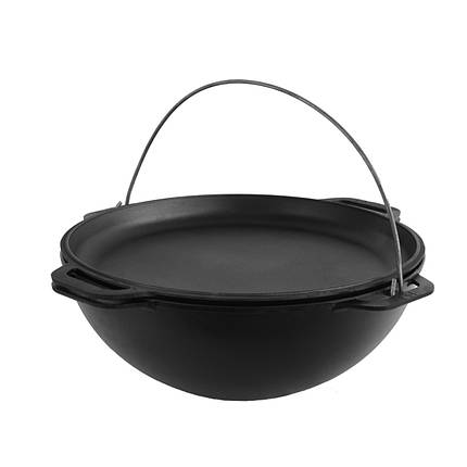 Казан чавунний азіатський з кришкою-сковородою Brizoll KA-08-3 8 л 36 см ID 4184218, фото 1
