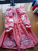 Плаття вишиванка рожеве з ластівками 104-158