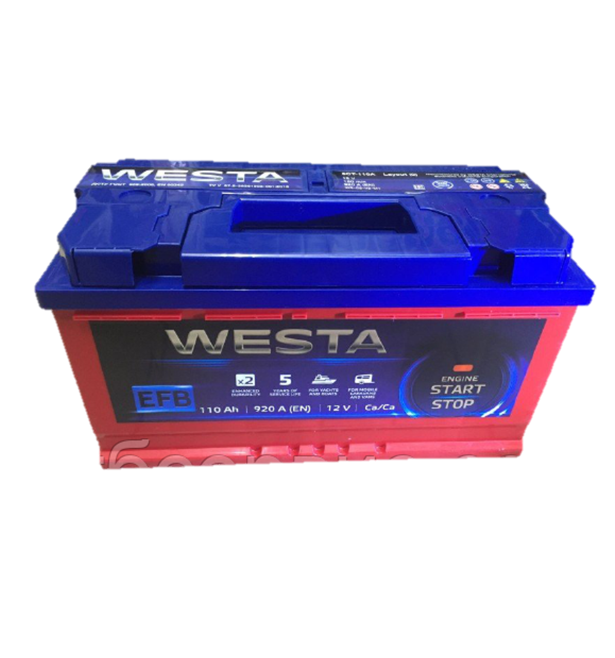 Аккумулятор Старт-Стоп, 110Ah, 920Aen, R+, Westa Premium 6СТ-110А(0 ...