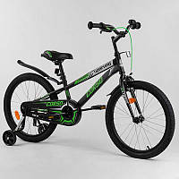 Велосипед подростковый двухколёсный 20" CORSO Sporting черно-зеленый R-20715