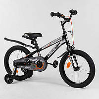 Велосипед детский двухколёсный 16" CORSO Sporting черно-белый R-16317